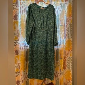 Green/Teal snakeskin silk dress.